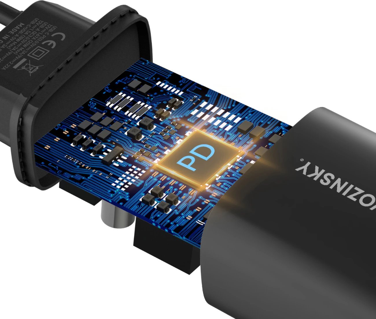 Karikues muri Wozinsky WGWCB, 20W, 2 porta USB-A/USB-C, i zi