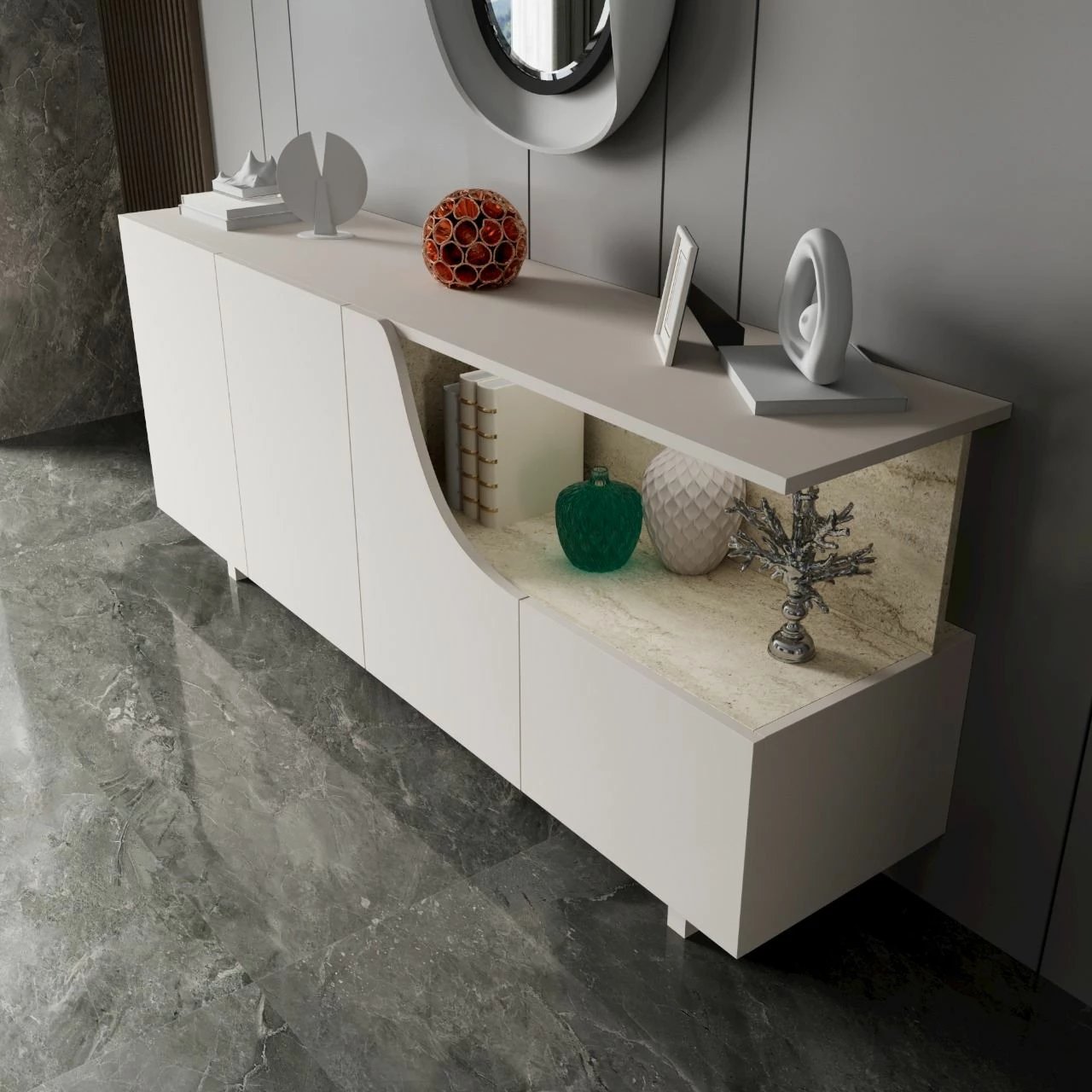 Konsol Skye Decor, Line, bezhë