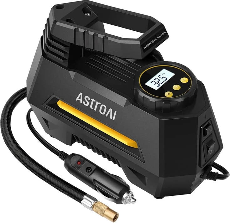 Kompresor ajri portativ AstroAI CZK-3631, 100PSI, me ekran dixhital, i zi