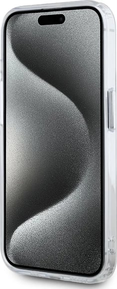 Mbështjellës Karl Lagerfeld IML Metal Choupette Head MagSafe për iPhone 15 Pro Max, Bardhë