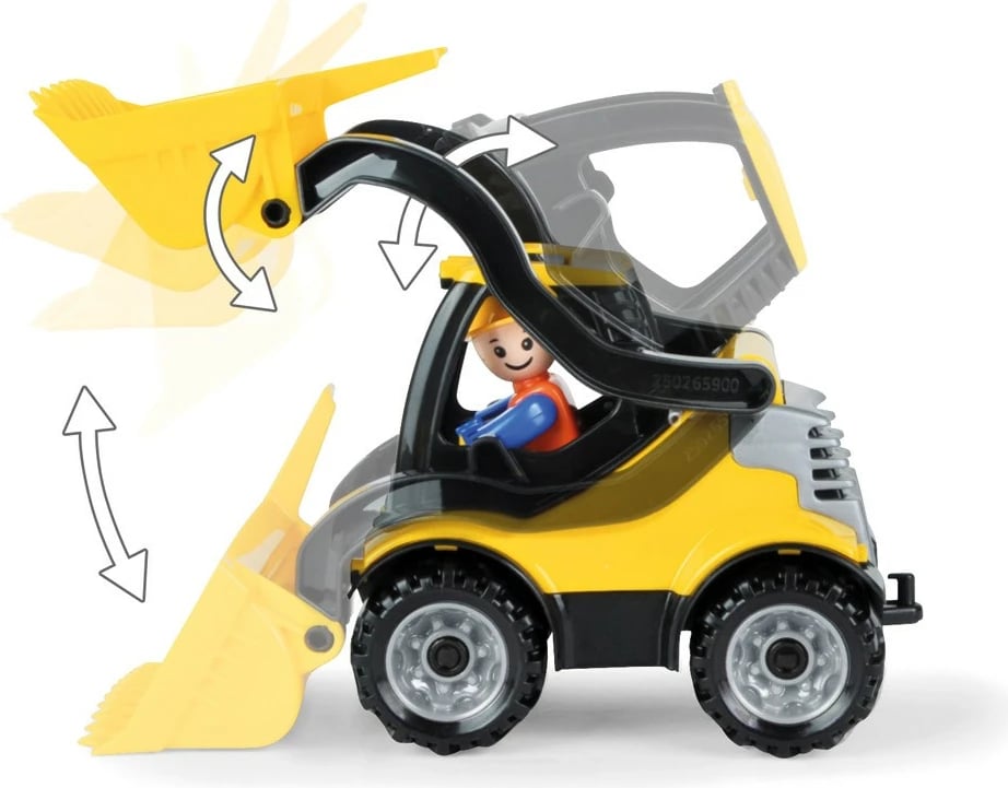 Ekskavator lodër Lena 21cm, plastik, verdhë/zi, në kuti