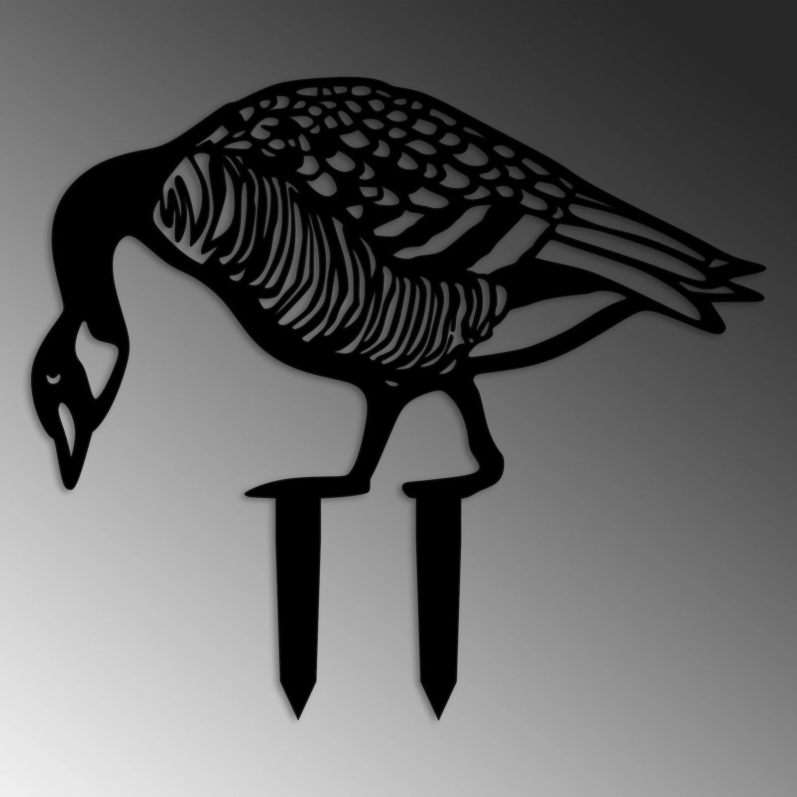 Objekt dekorativ për kopsht, dizajn Aberto, patë, Goose 02, ngjyrë e zezë, 44x50cm