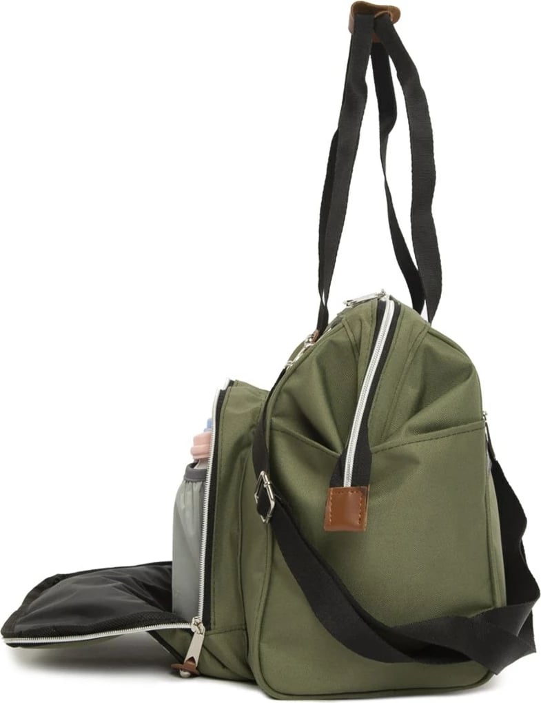 Çantë dore e madhe, material parashute, ngjyrë kaki, Zoozie Bags 2151 - 32127