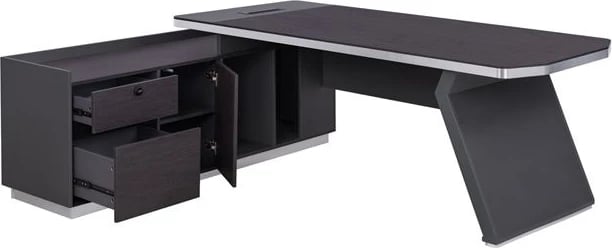 Tavolinë profesionale për zyre, këndore majtas, ngjyrë trëndafili, FH2084L, 220x180x76 cm