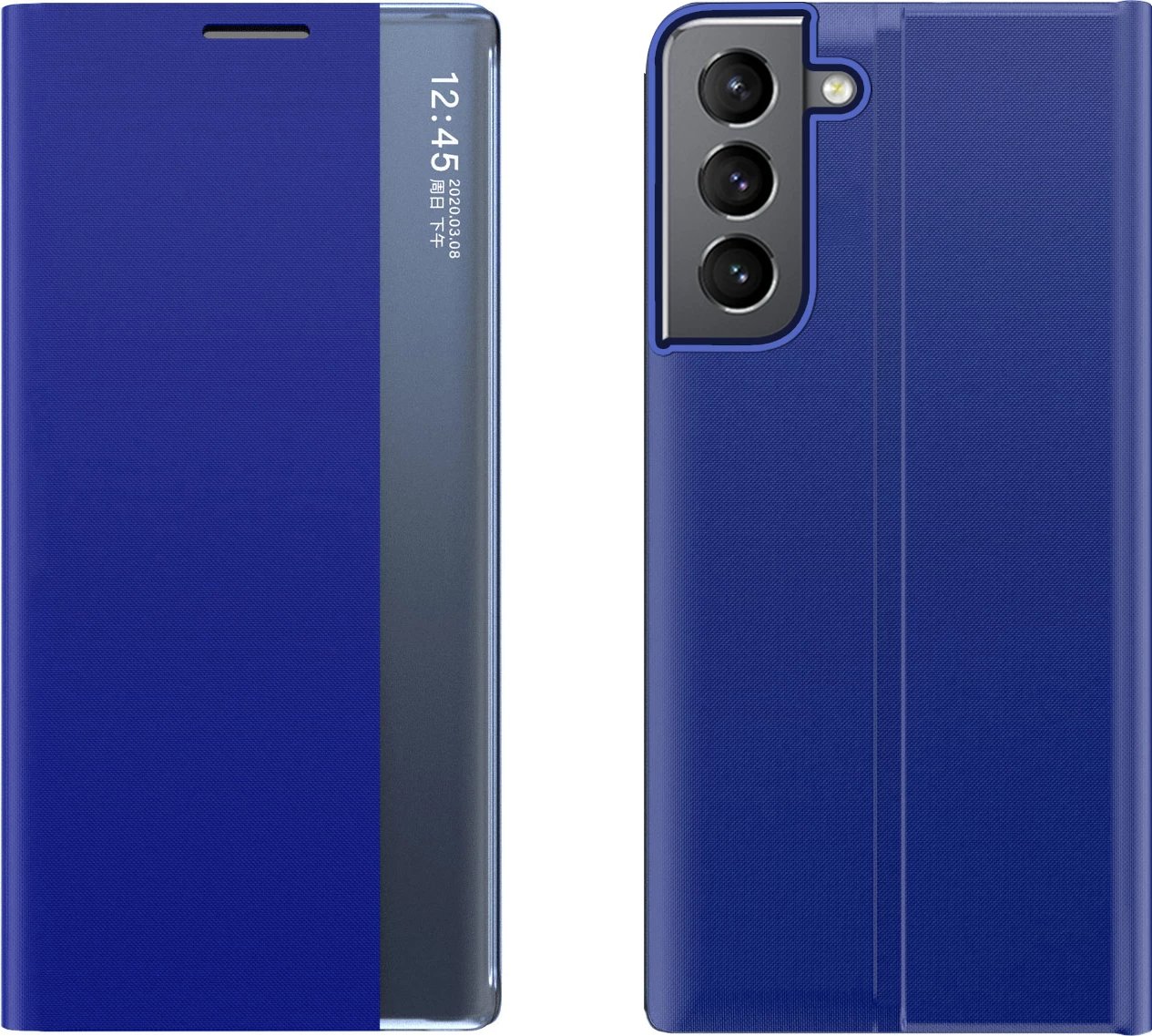 Mbështjellës Hurtel Sleep Case me kapak dhe qëndrim, për Samsung Galaxy S22+, Kaltër