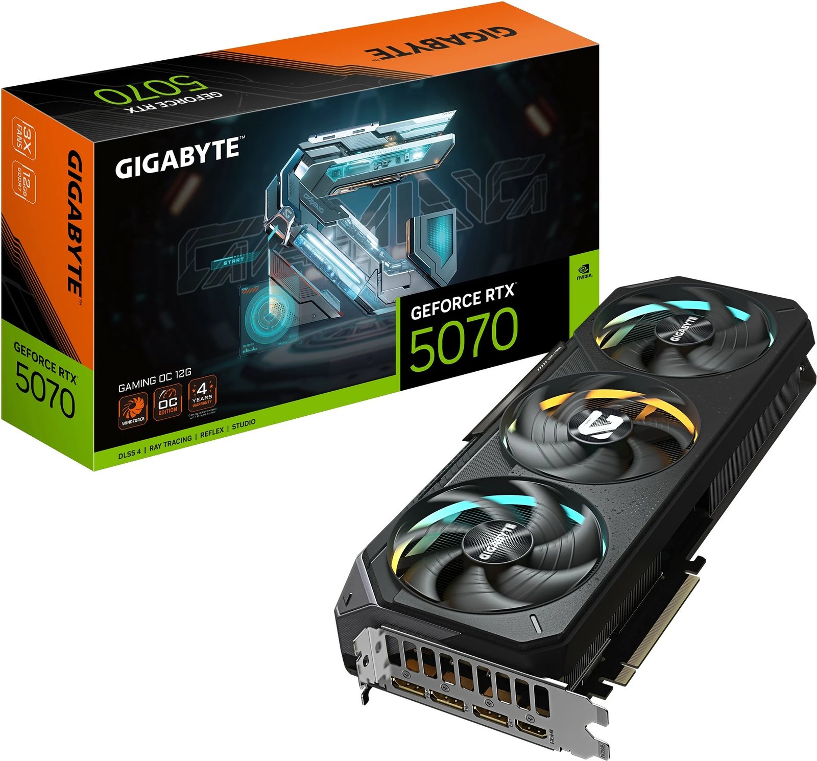 Kartelë grafike Gigabyte RTX 5070, Seria GAMING OC 12G – 12GB – GDDR7 – 192-bit