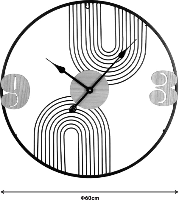 Orë muri Tanel Inart metalike, ngjyrë e zezë, 60x2.5x60cm