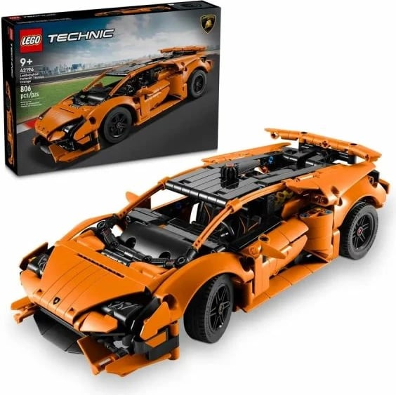 Set ndërtimi Lego Technic Lamborghini Huracán për fëmijë, portokalli