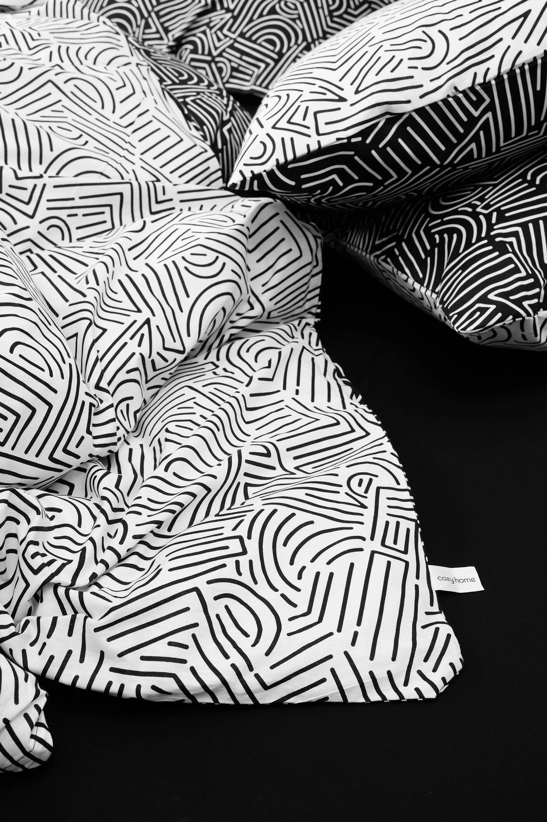 Set mbulesë për jorgan dopio Ranforce, ngjyrë e zezë, L'Essentiel Linge de Maison, Maze