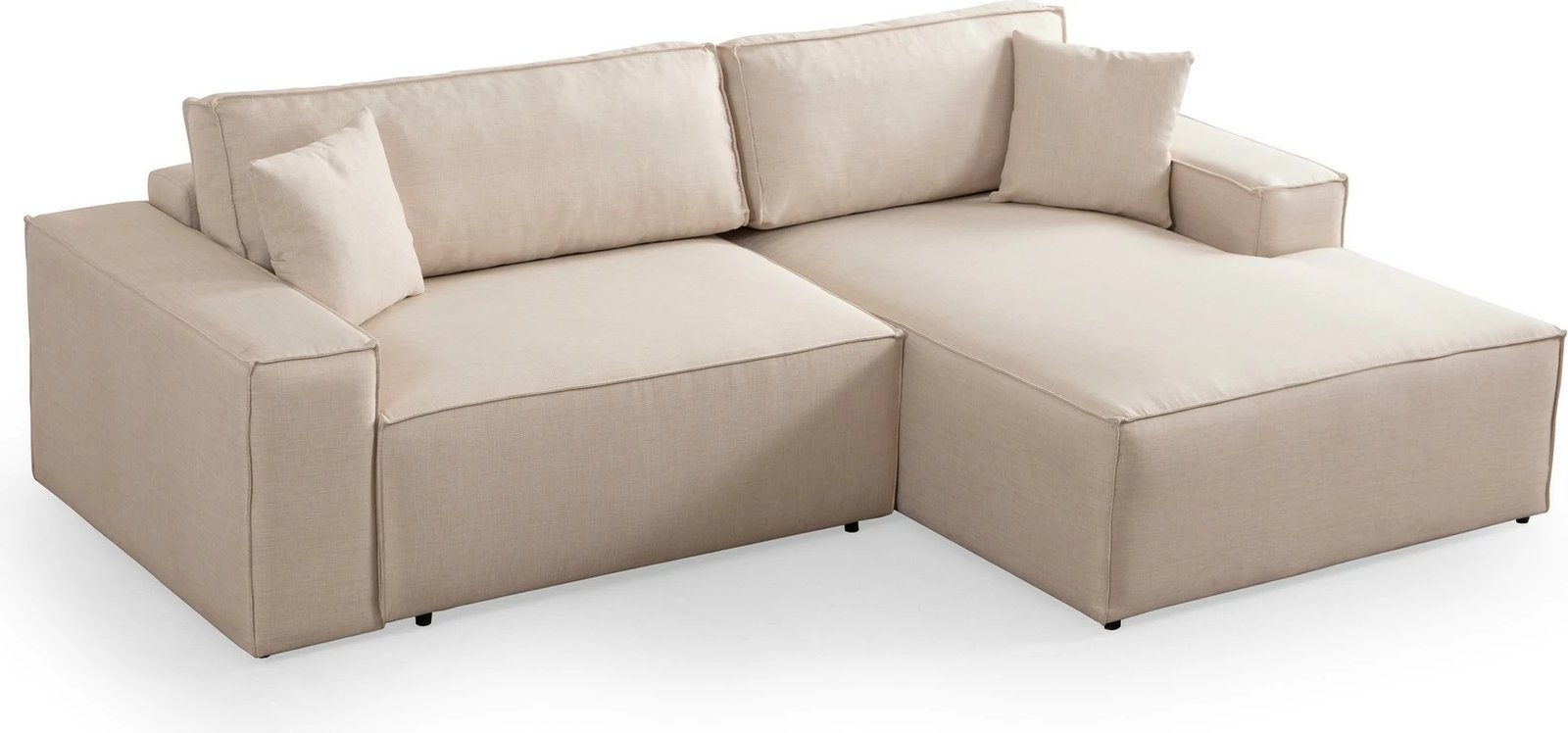 Kënd-sofë krevate Atelier del Sofa, kënd i djathtë, ngjyrë ecru