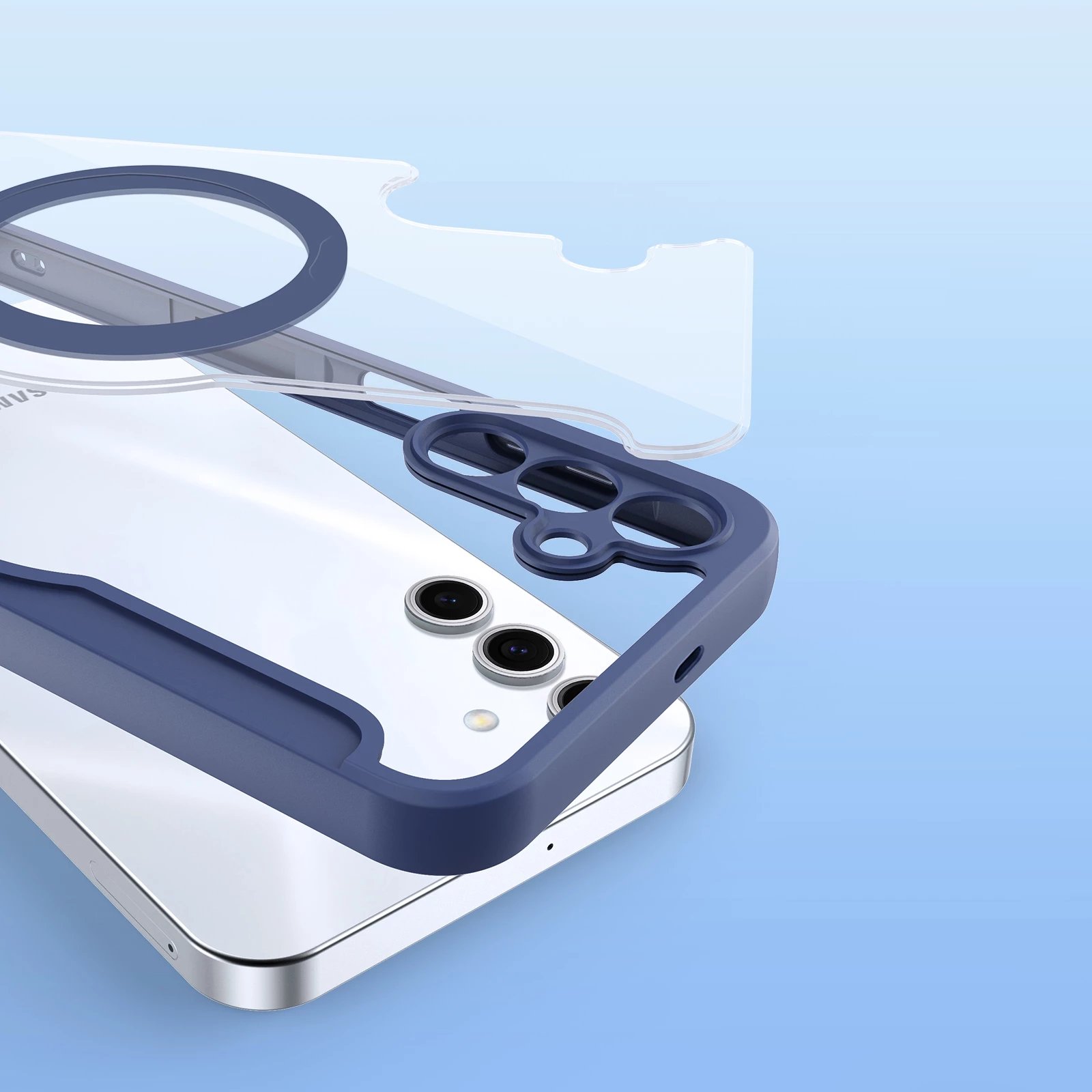 Mbështjellës Dux Ducis Skin X Pro për Samsung Galaxy S25+, me MagSafe, portofol, Blu