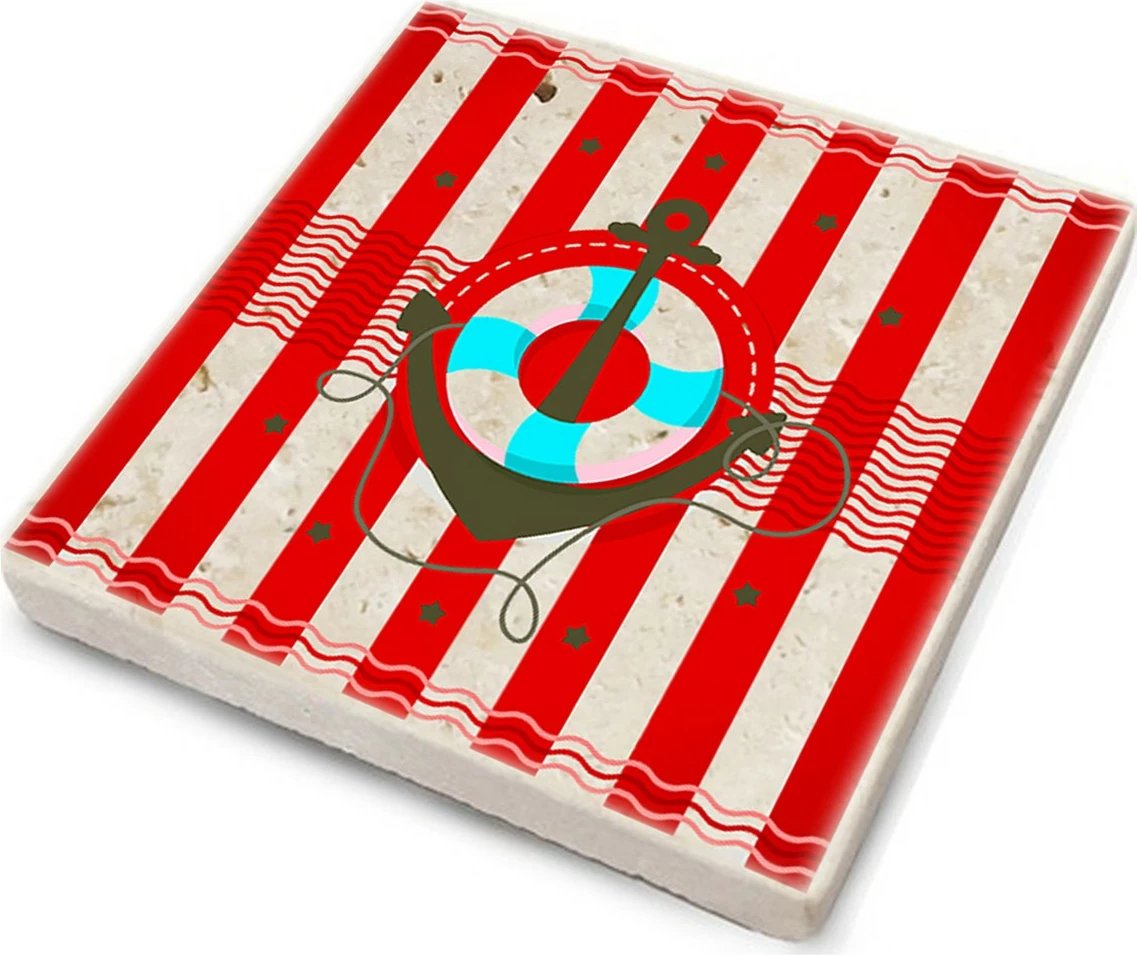 Nën gota prej guri natyral, shumëngjyrëshe, set prej 4 copash, Hermia, TBA5110324