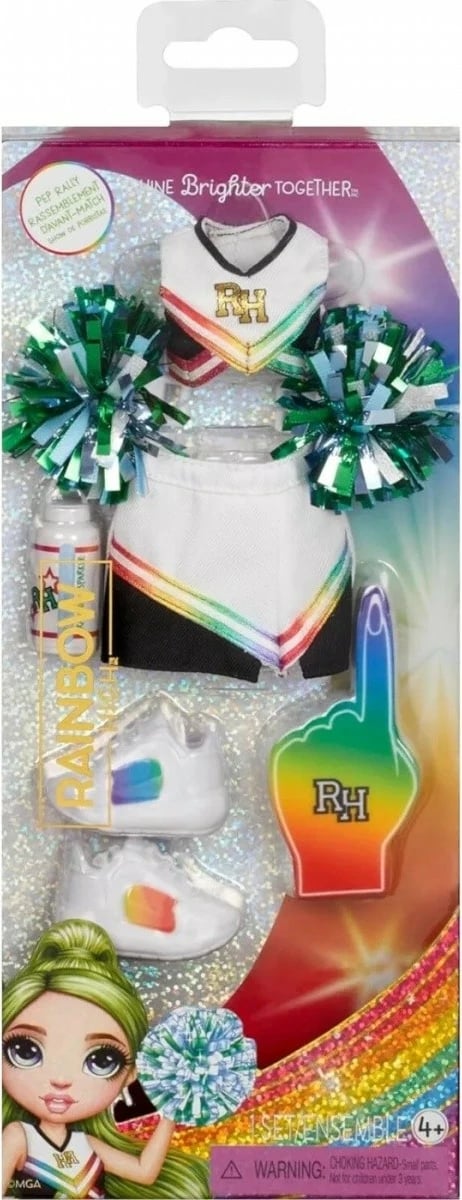 Set veshjesh për kukulla Rainbow High Fan Zone, MGA, shumëngjyrëshe