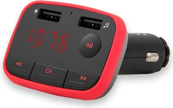 Transmetues Savio Bluetooth FM TR-10, 87 - 107 MHz, i zi / kuq