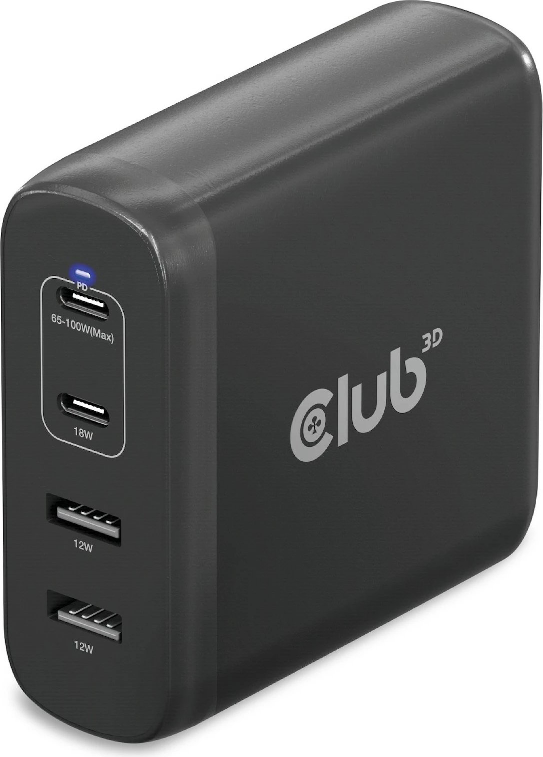 Karikues Club3D 2xUSB Type-C, 2xUSB Type-A, PD 100W, GaN, i zi