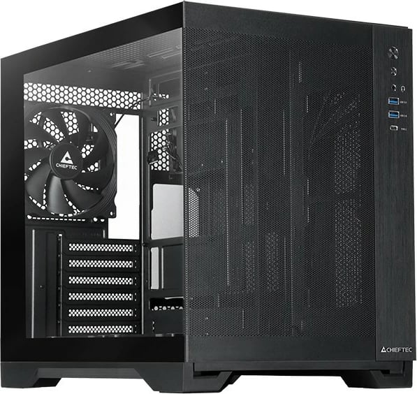 Kasë Chieftec Visio AIR GM-30B-M-OP, Midi Tower, 3 ventilatorë, e zezë