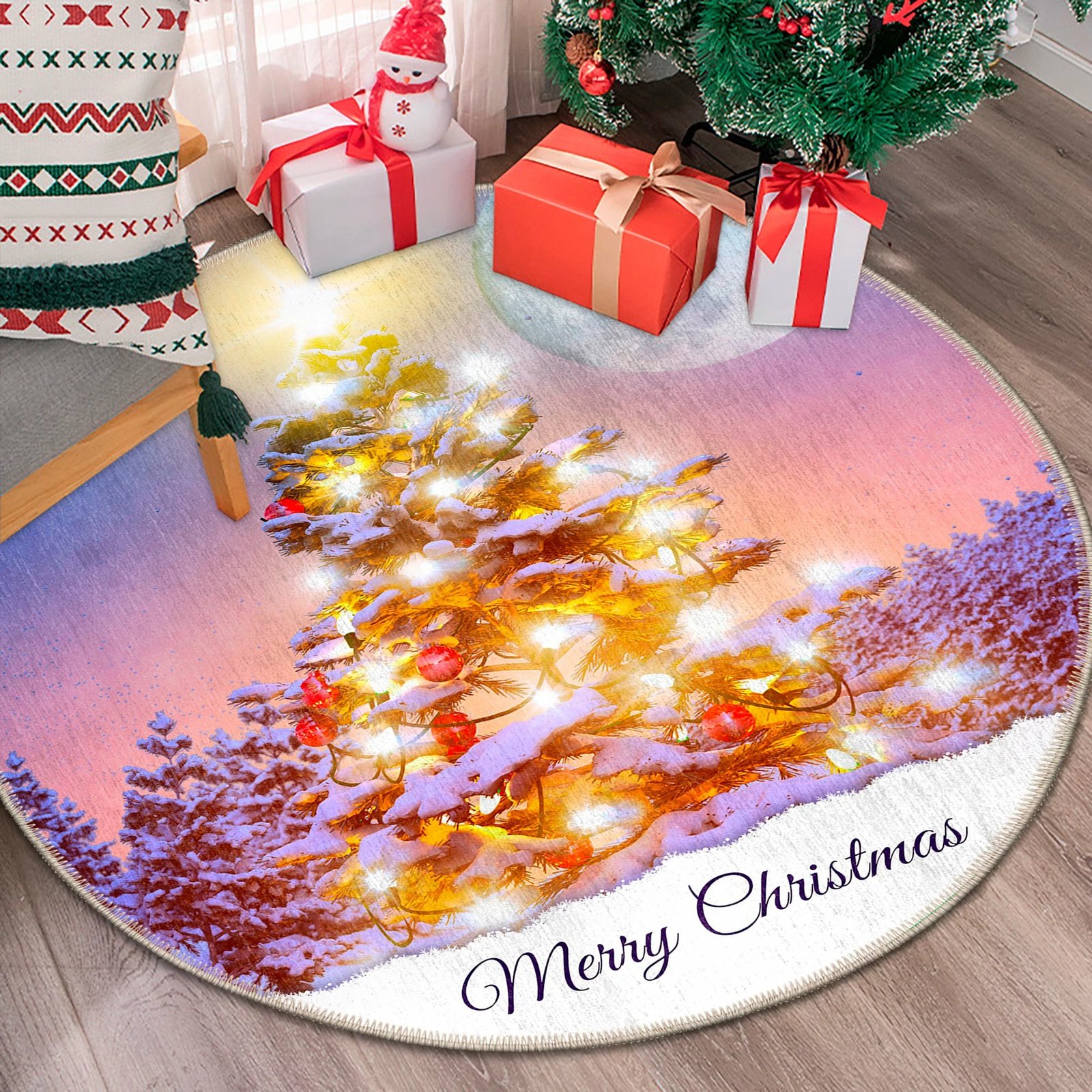 Qilim i rrumbullakët, shumëngjyrësh, 200x200cm, Conceptum Hypnose, Woobtny0334