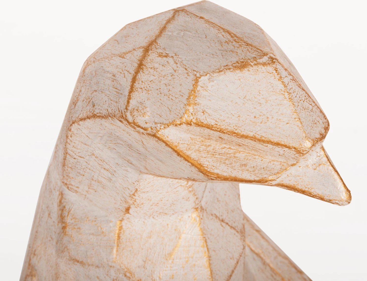 Dekor për dysheme, Pinguin, FH7916, ngjyrë patina e bardhë me detaje të arta, 45x45x100H cm