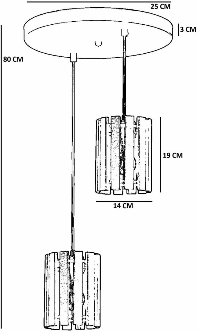 Llambë tavani Opviq, ngjyrë arr dhe e zezë, 9074-2