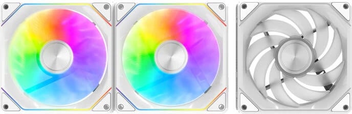 Set ventilatorësh kompjuteri Darkflash Gauss G24 3IN1, ARGB, të bardhë