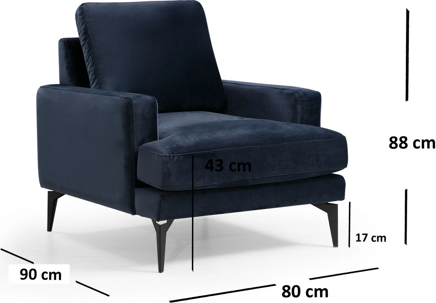 Karrige krahu Papira, ngjyrë blu e errët, Atelier del Sofa
