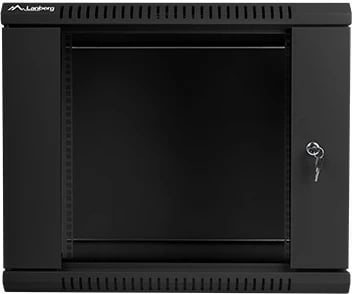 Kasë rrjeti Lanberg WF01-6409-10B, 19", 9U, xham, e zezë