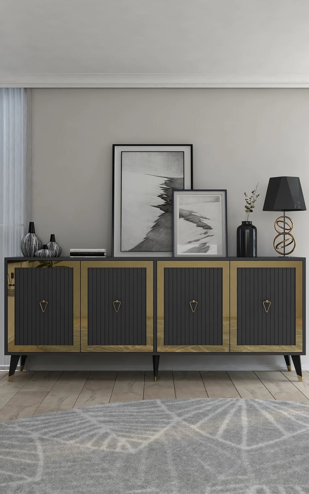 Konsolë Skye Decor, anthracite, ari