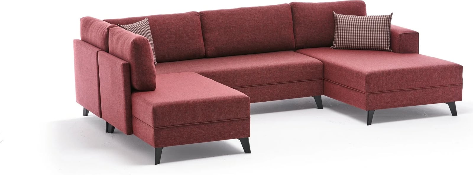 Kënd-sofë krevati Atelier del Sofa, Efsun, ngjyrë e kuqe e errët