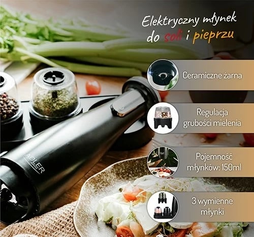 Mulli erëzash Adler AD 4449B, i zi, set