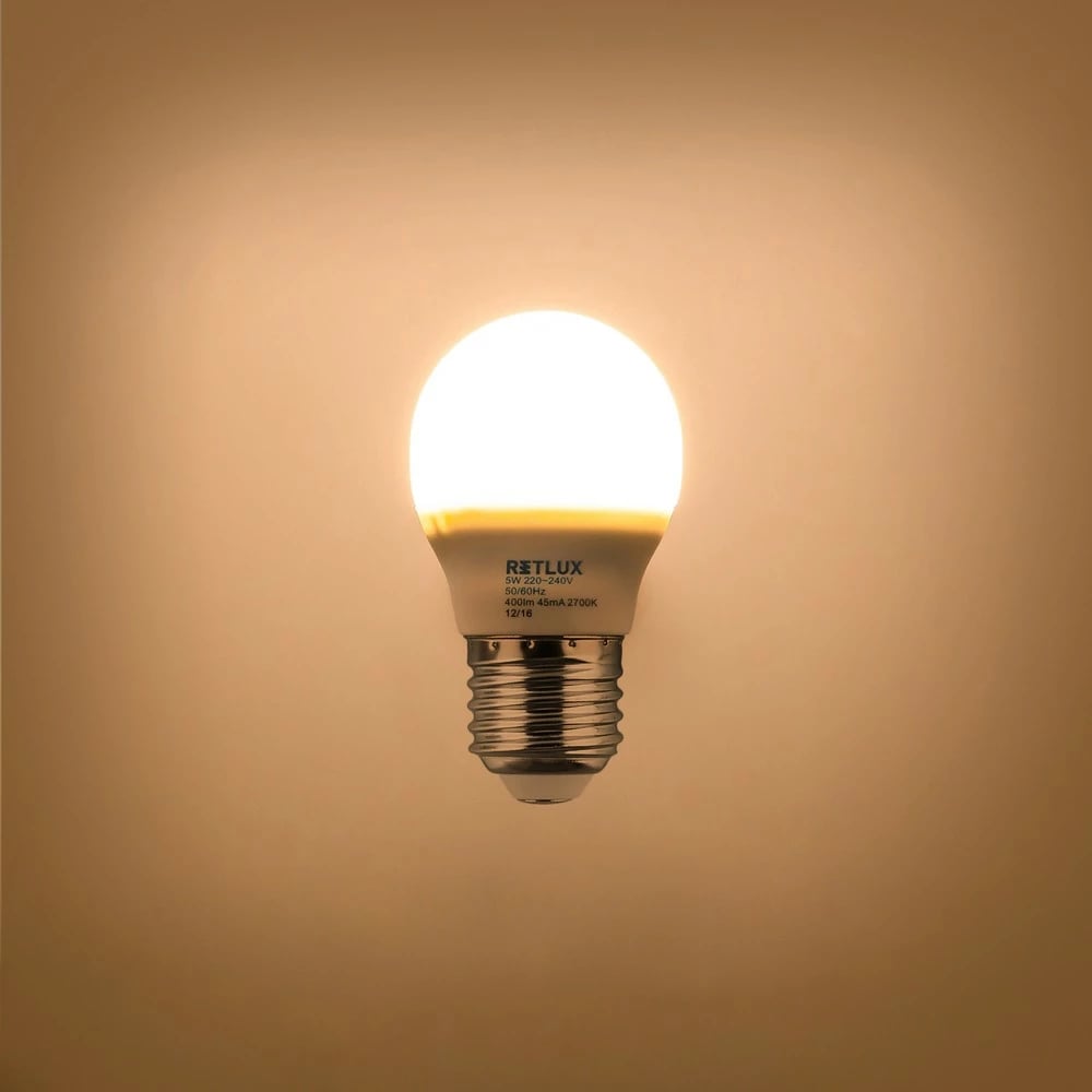 Poç Retlux RLL 271, miniG LED, 5W G45 E27