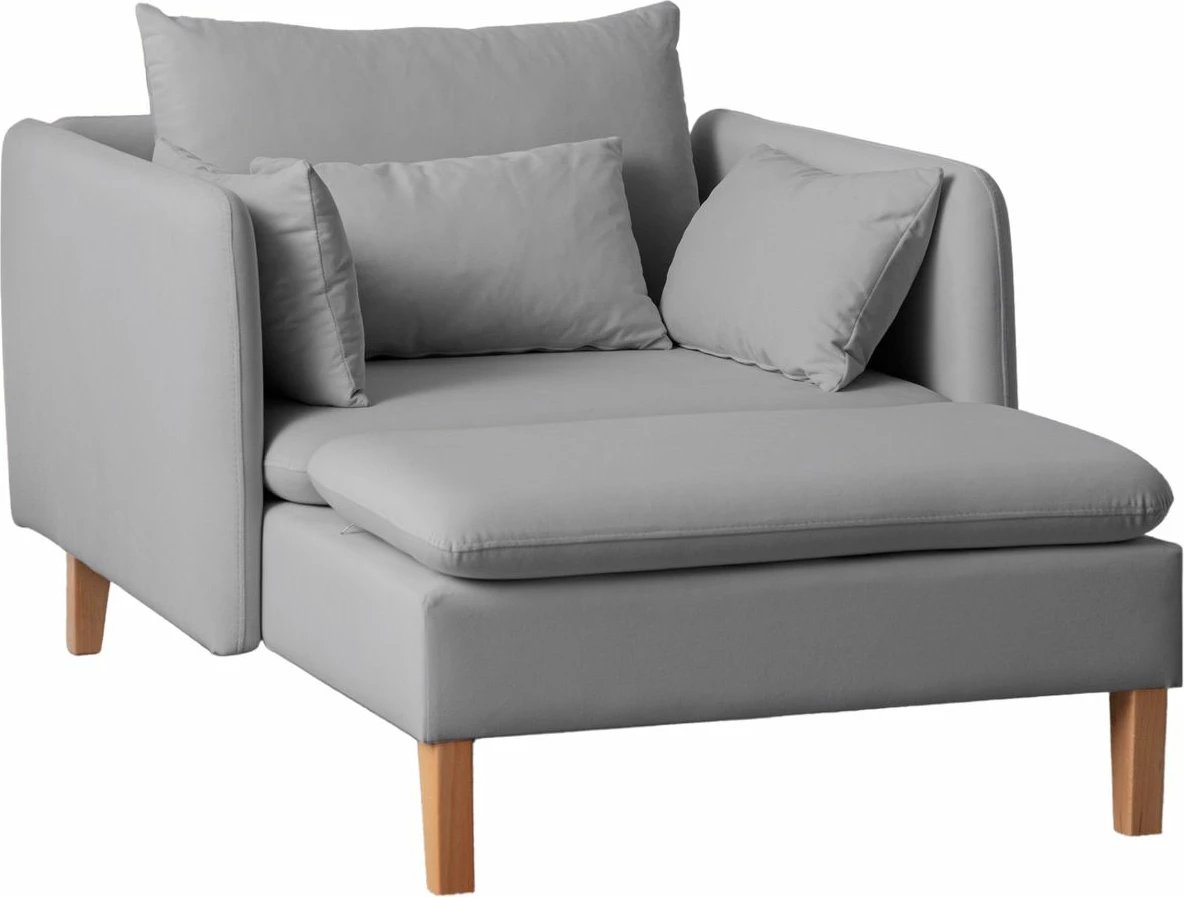 Karrige Wing Flexy, kadife, ngjyrë gri, Atelier del Sofa