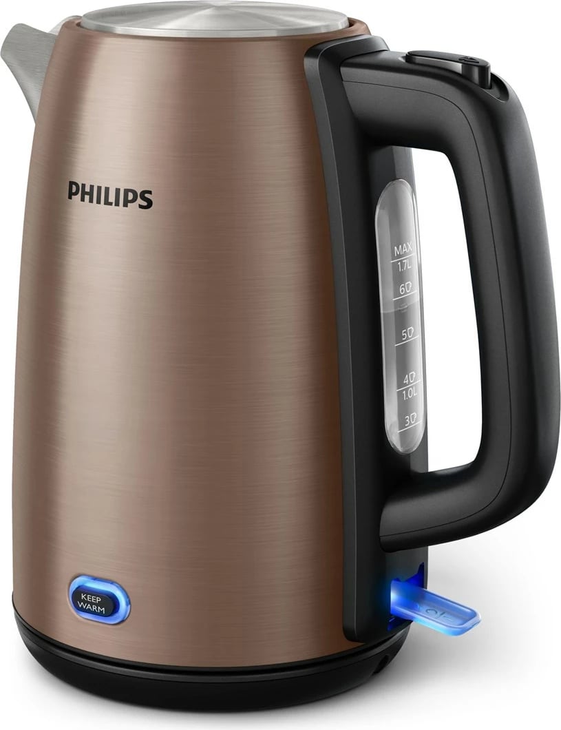 Çajnik elektrik Philips Viva Collection HD9355/92, 1.7 L, 2060 W, Bakër, Zi Çajnik elektrik Philips Viva Collection HD9355/92, 1.7 L, 2060 W, Bakër, Zi