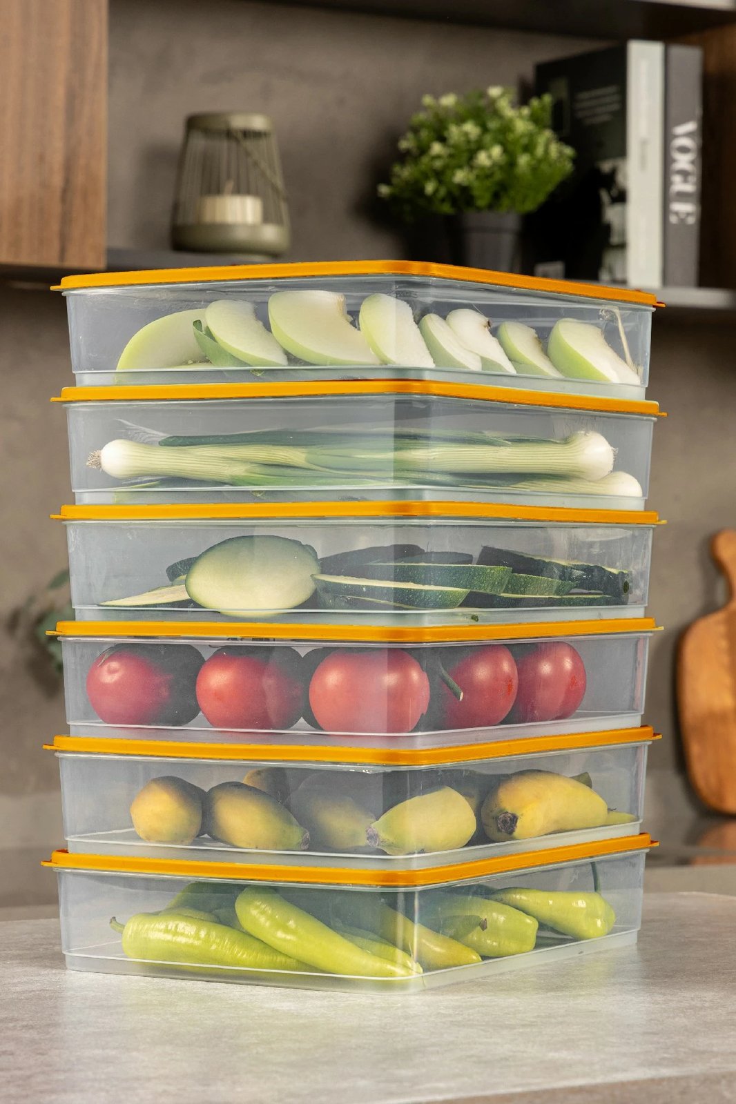 Set kuti plastike për organizim (4 copë), portokalli, YYBLLA3,54LU