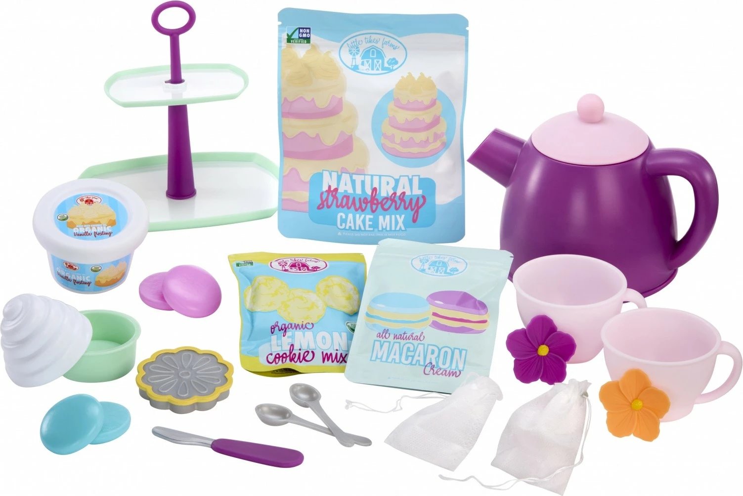 Set lodrash çaji, Little Tikes, Creative Chefs Tea Party 643293-EUC, plastikë, 3+, me bateri AA, shumëngjyrësh