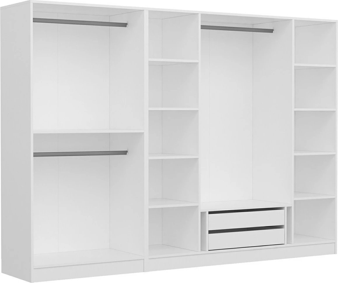 Dollap Hanah Home, Kale - 5033, i bardhë, shumë rafta, 270x210x52cm