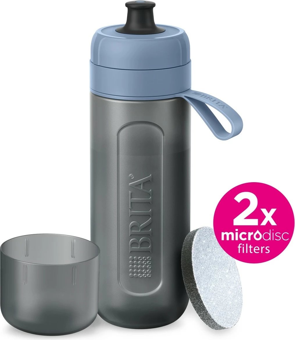 Shishe filtruese uji Brita Active me 2 MicroDisc, 0.6L, Blu e çelët