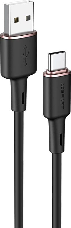 Kabllo Acefast C2-04, USB në USB Type-C, 1.2m, 3A, e zezë
