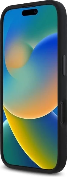 Mbështjellës BMW Silicone Hexagon Blue Line MagSafe për iPhone 16, Zi