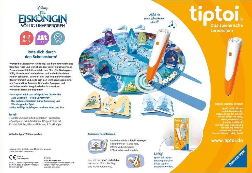 Lojë tavoline edukative Ravensburger tiptoi Disney Frozen, për fëmijë, shumëngjyrëshe
