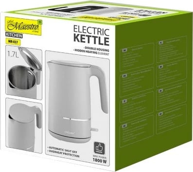 Zierës uji elektrik, Feel-Maestro, MR-037, 1.7L 1800W, gri