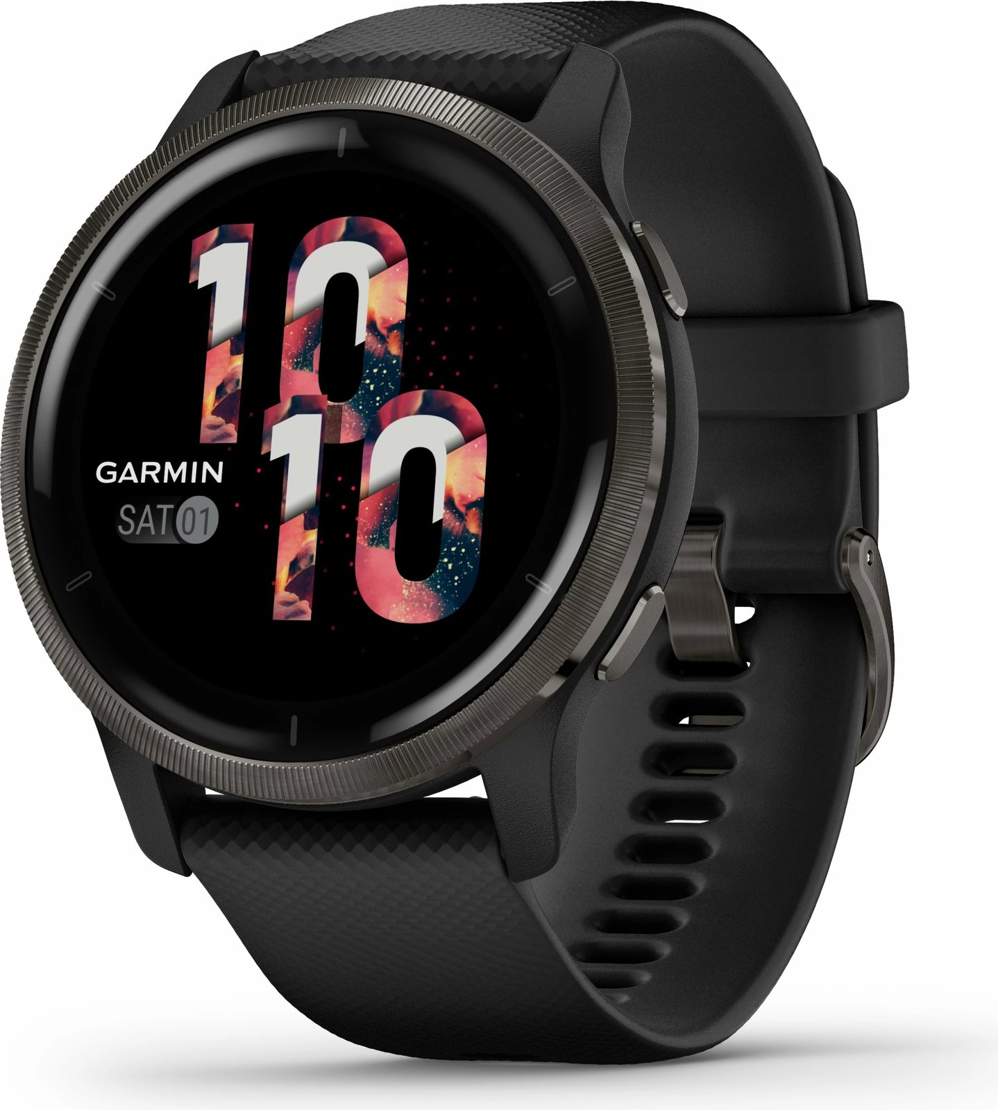 Smartwatch Garmin Venu 2 45mm, ekran AMOLED, rrip silikoni, i zi