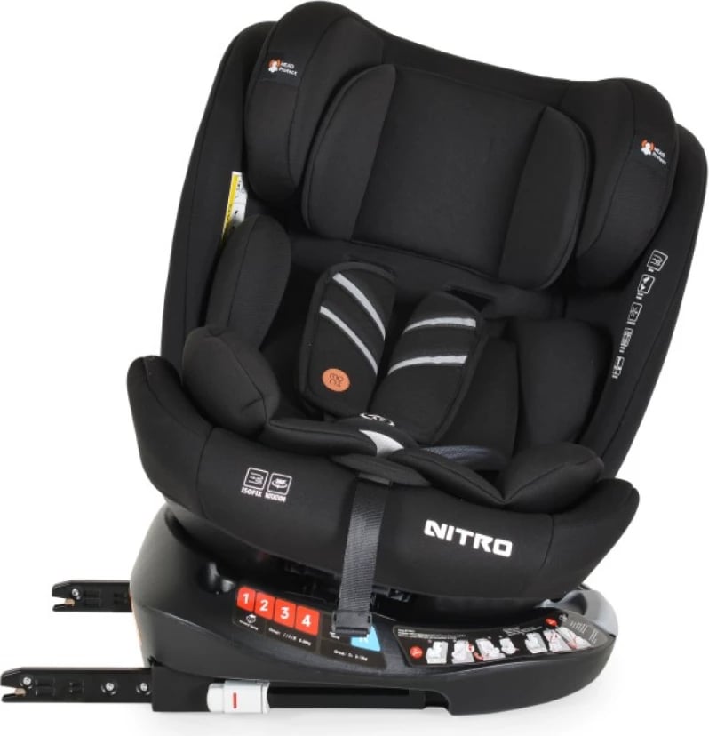 Ulëse veture Cangaroo Nitro 360* me isofix, e zezë 0-36 kg