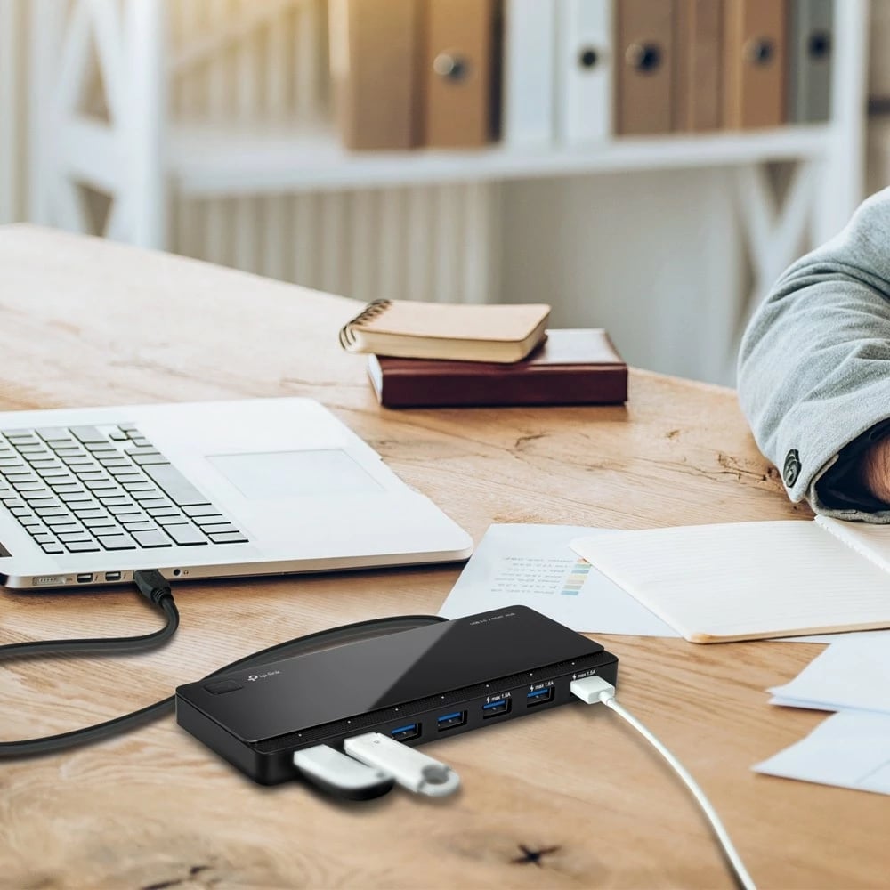 USB hub TP-Link UH700, 7 porta, SuperSpeed 5Gbit/s, me rrymë, zi