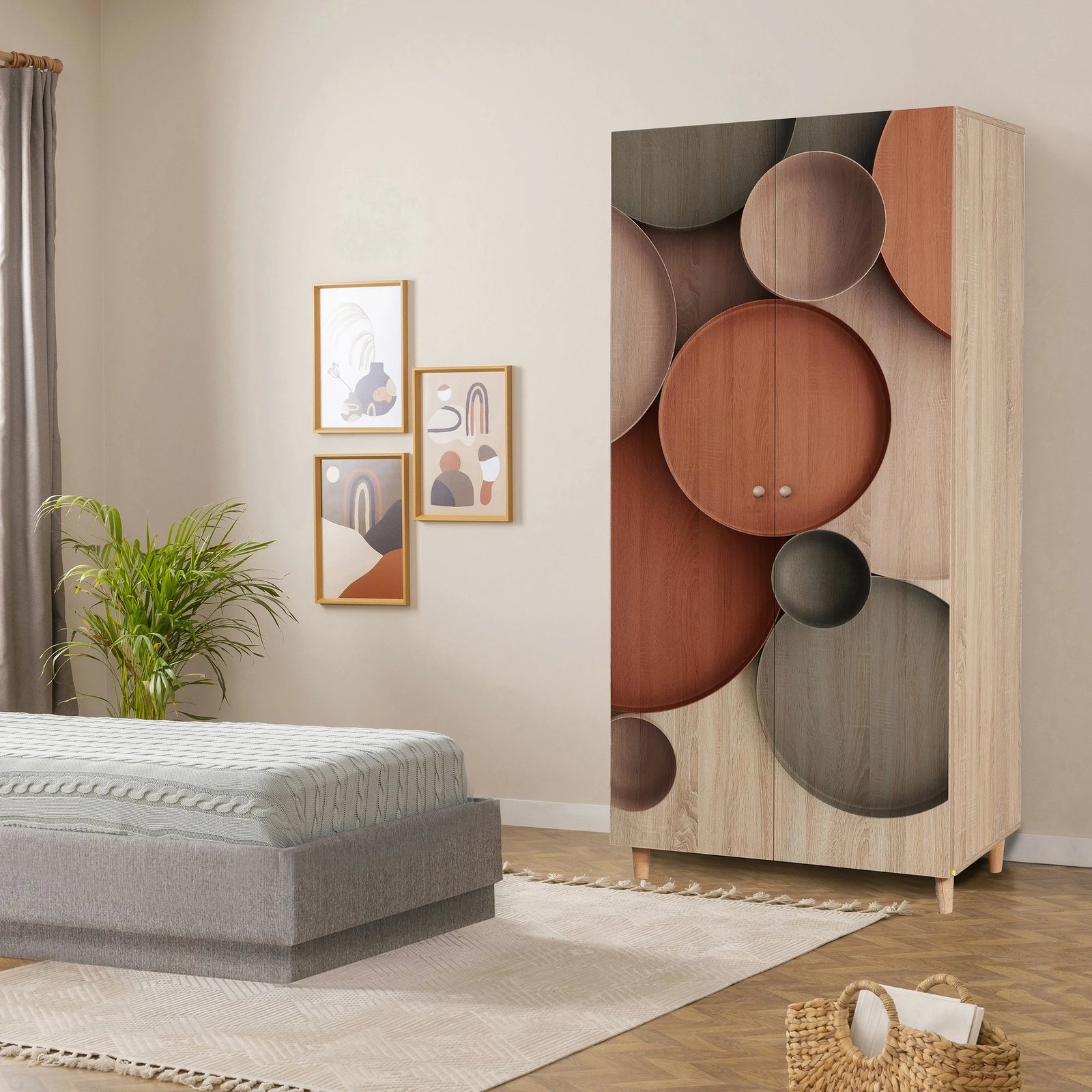 Dollap garderobe Skye Decor, ngjyrë Sonomo, Lidya 2 -976