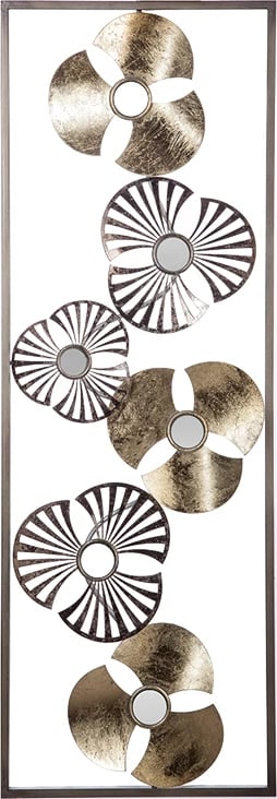 Dekor muri Blomma metalik ngjyrë ari antik 31x3.5x90cm