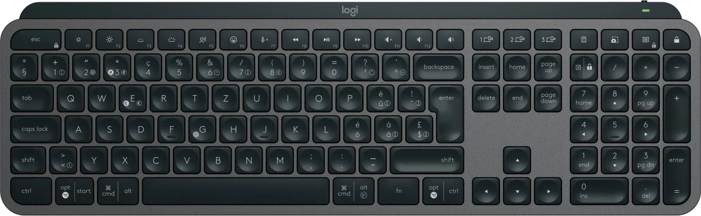 Komplet maus dhe tastierë Logitech 920-010928, Wireless, RF Wireless + Bluetooth, QWERTZ, LED, Graphite
