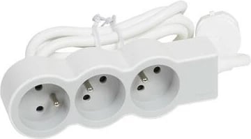 Zgjatues Legrand 3x2P+Z, 3m, i bardhë/gri