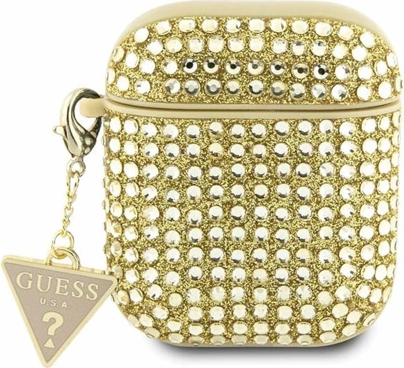 Mbështjellës Guess Rhinestone Triangle për AirPods 1/2, TPU, Ari