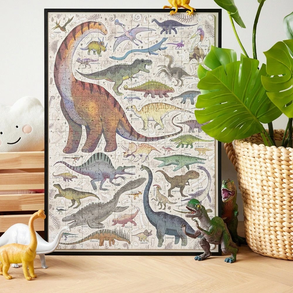 Puzzle CzuCzu Puzzlove Dinosaurs, 200 pjesë, 48x68cm