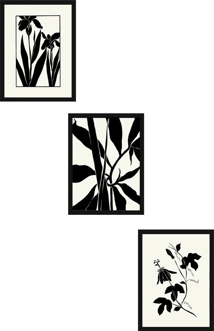 Pikturë dekorative me kornizë MDF, 3 pjesë, Wallity, Huhu482S, 50x35cm